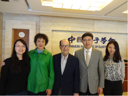 Group photo at WFEO-CEIT’s office. From left: JIAO Yuhua, LI Ruomei, Jorge Spitalnik, LIN Runhua, LIAN Wenting.